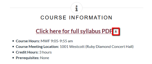 Location of Ally decorative image: showing the arrow located just to the right of a downloadable item link