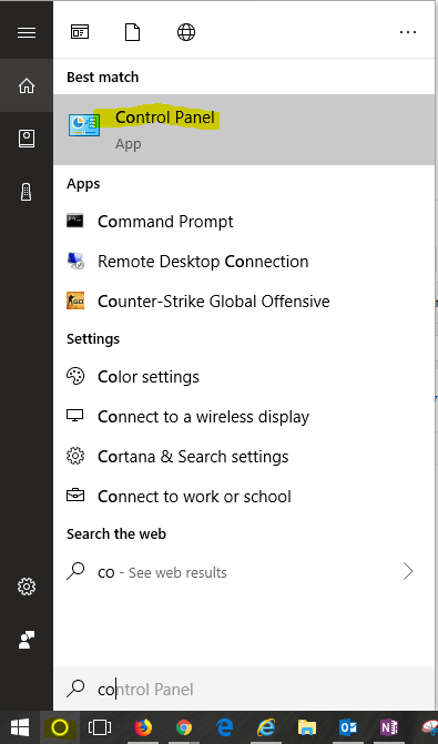 credential manager control panel